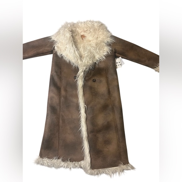 NWT Simon Miller - Jetz Coat in Natural Brown with Long Hair - Picture 2 of 8